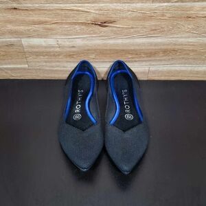 Rothys The Point Flats Black Shoes Women's Size 7.5